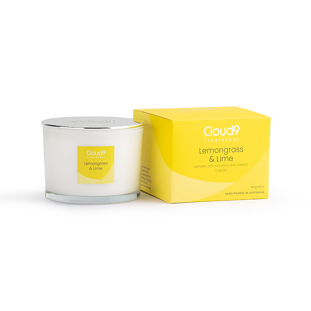 🎁 Lemongrass & Lime Scented Candle 3 Wick (100% off)