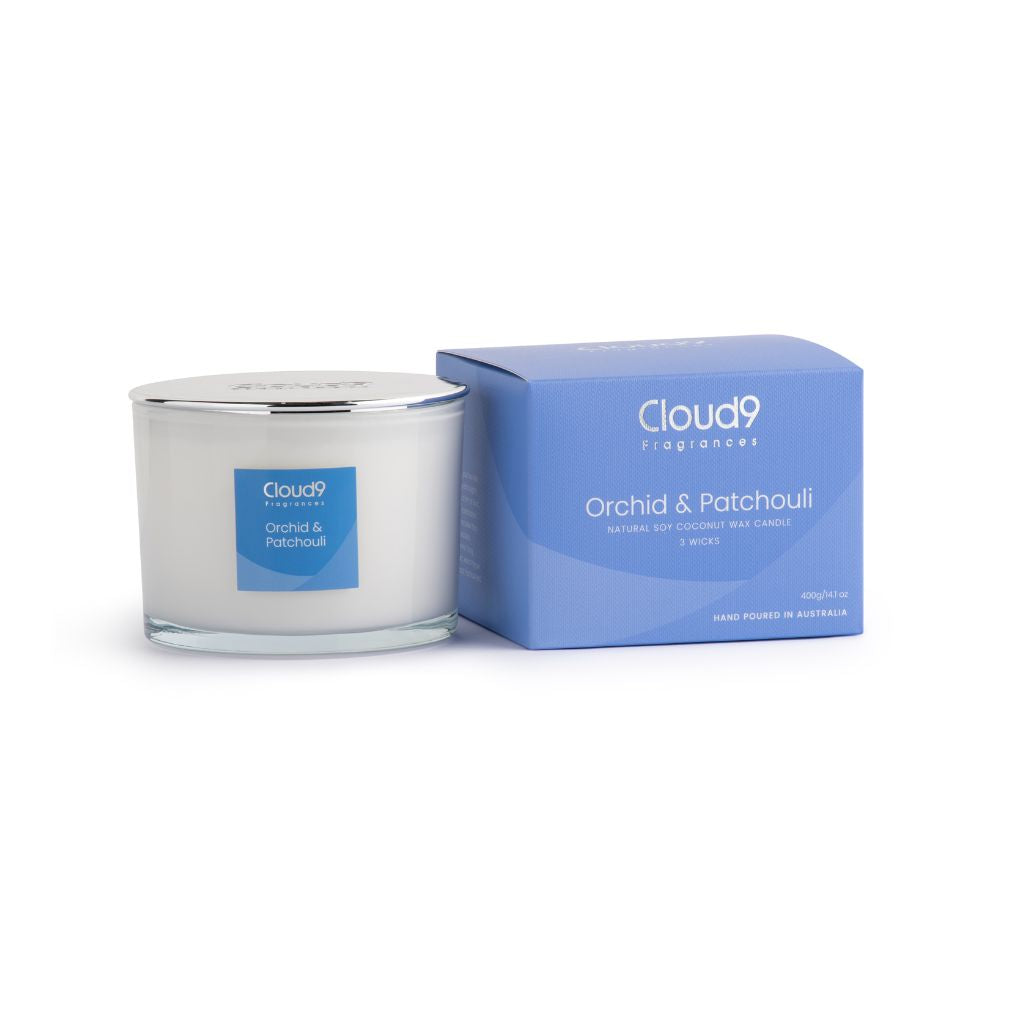 Orchid & Patchouli Scented Candle 3 Wick