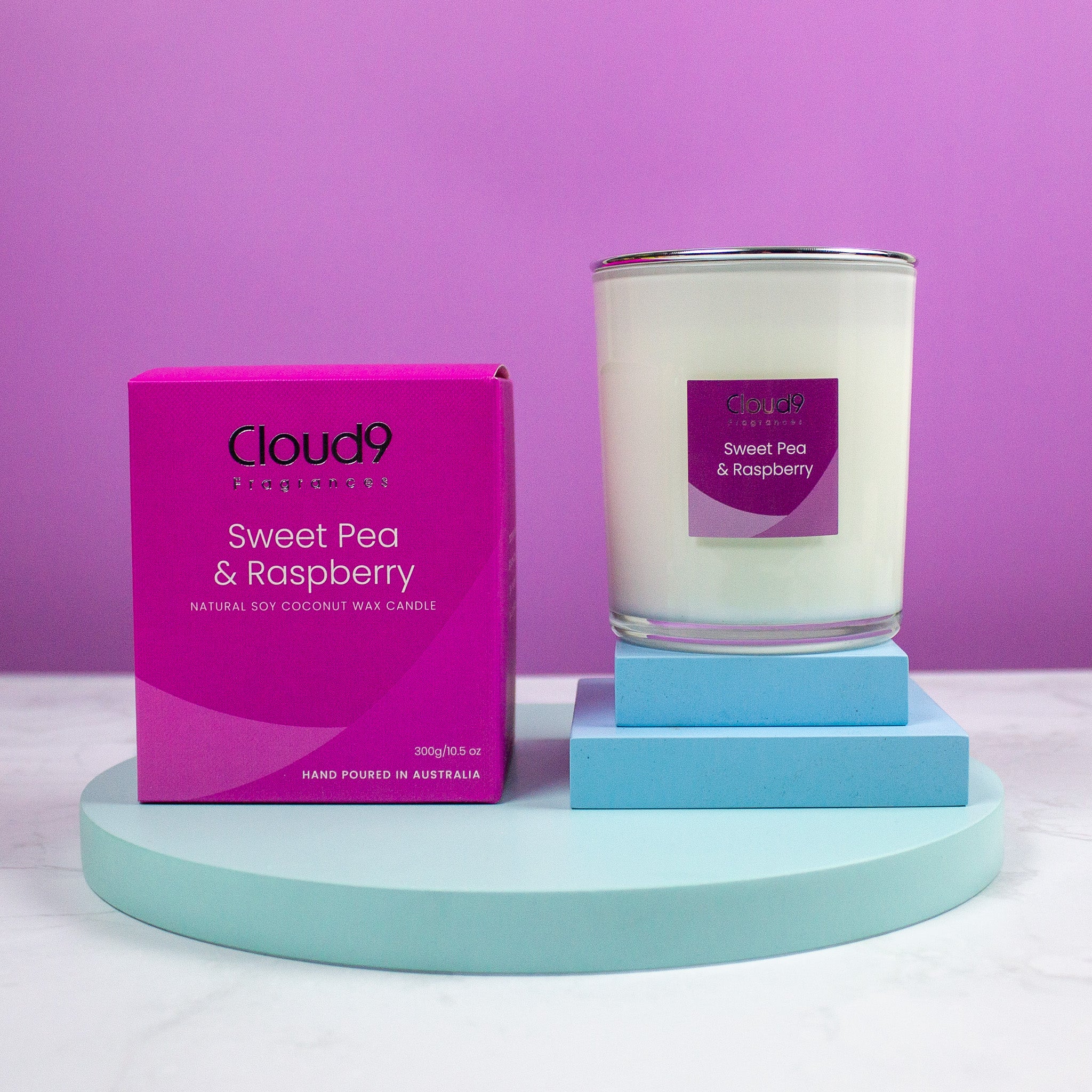 Sweet Pea & Raspberry Scented Candle