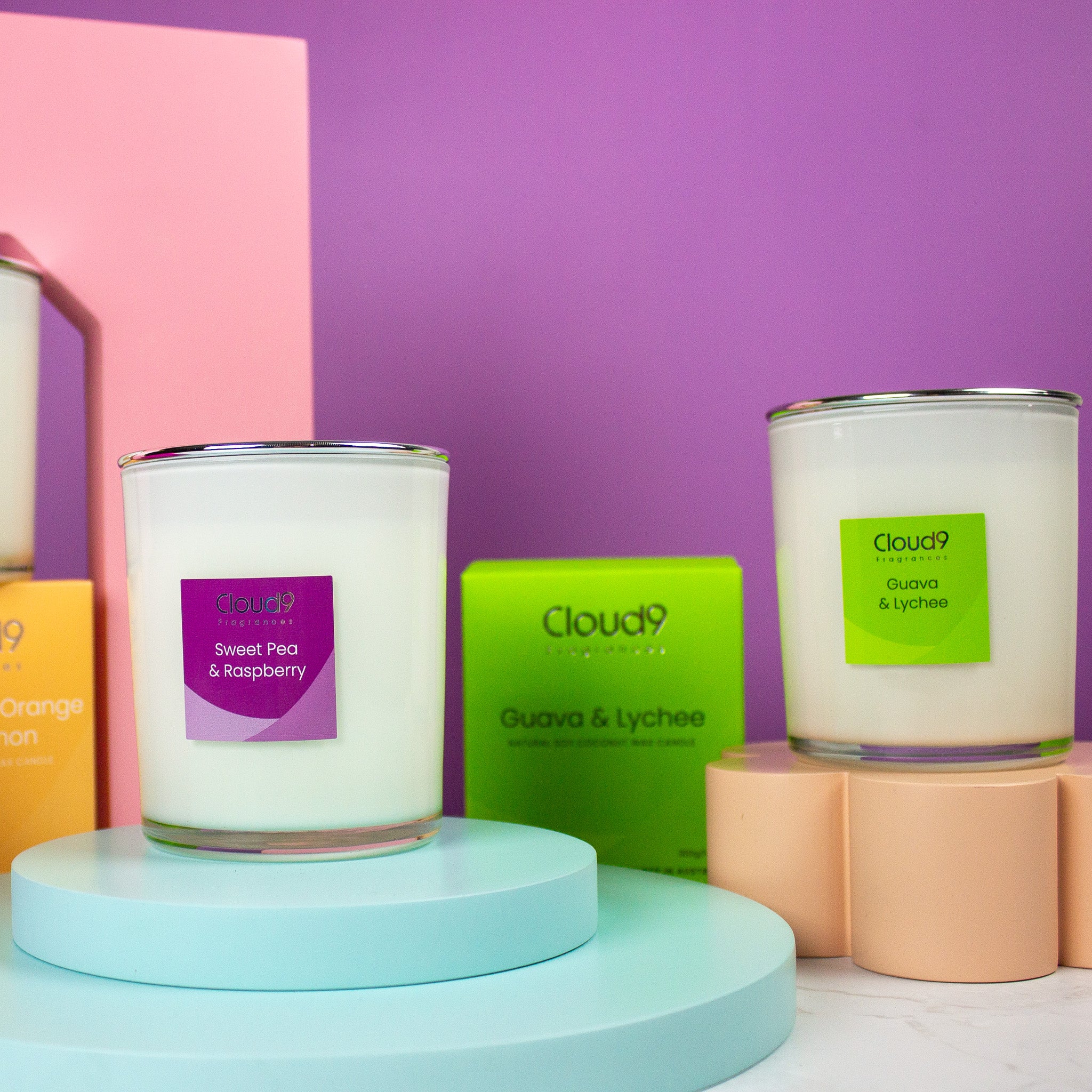 Sweet Pea & Raspberry Scented Candle Small