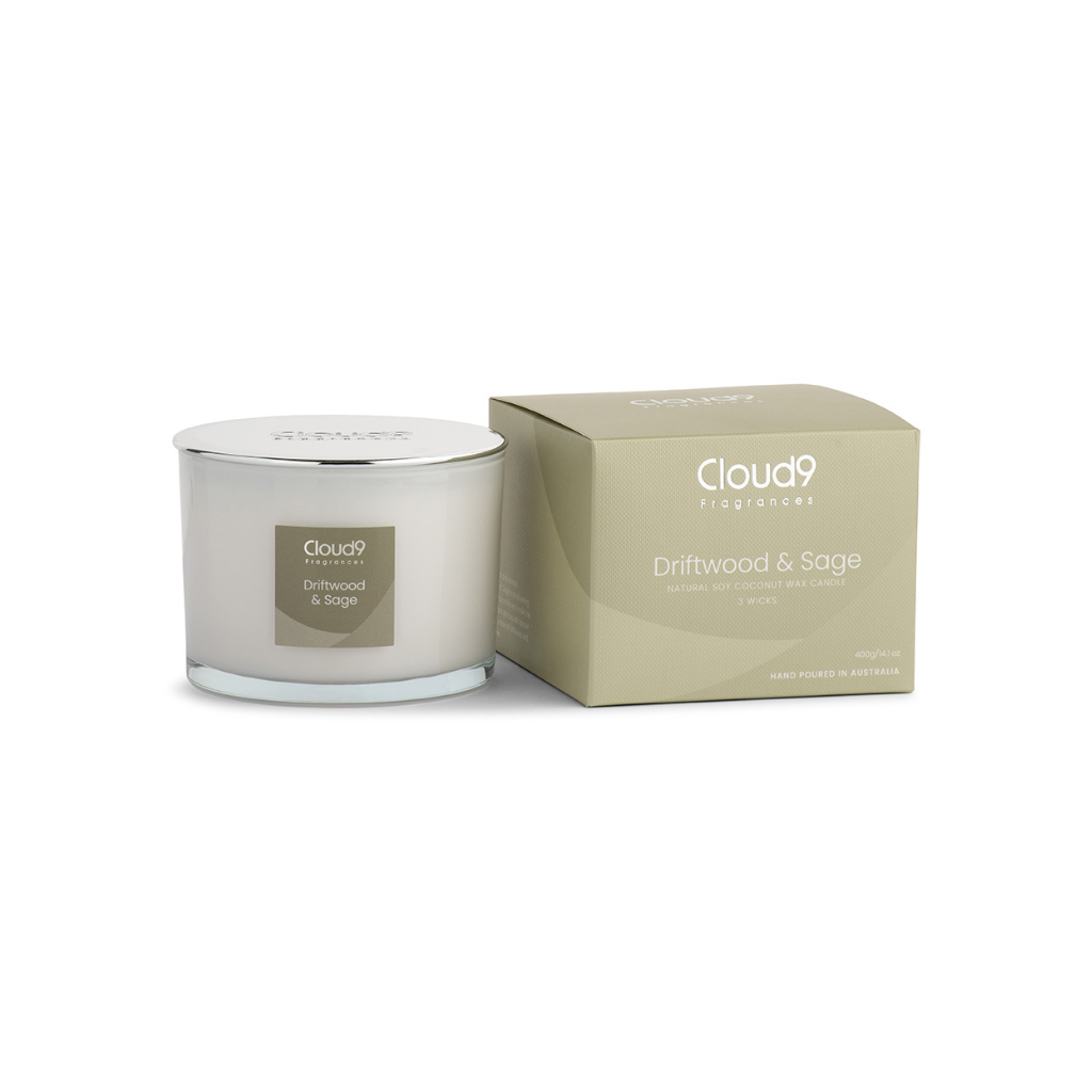 Driftwood & Sage Scented Candle 3 Wick