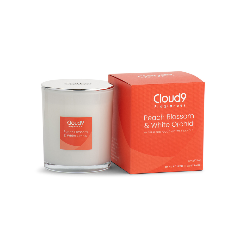 Peach Blossom & White Orchid Scented Candle