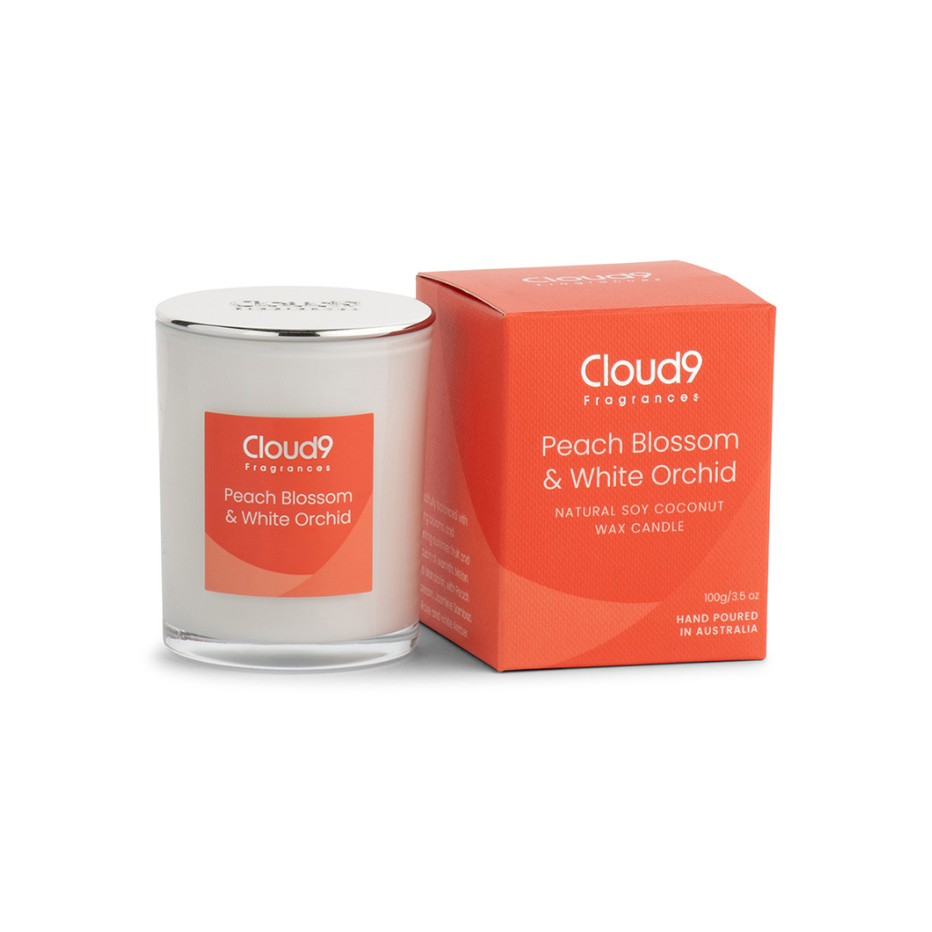 Peach Blossom & White Orchid Scented Candle Small