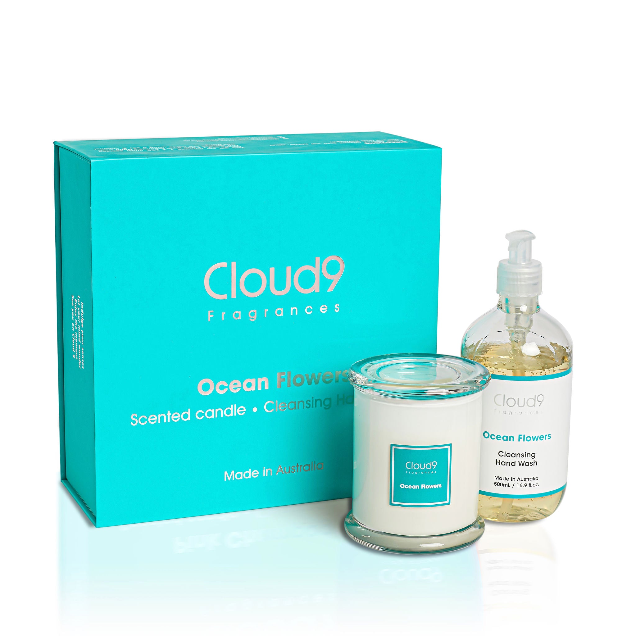 Ocean Flowers Candle & Hand Wash Gift Set