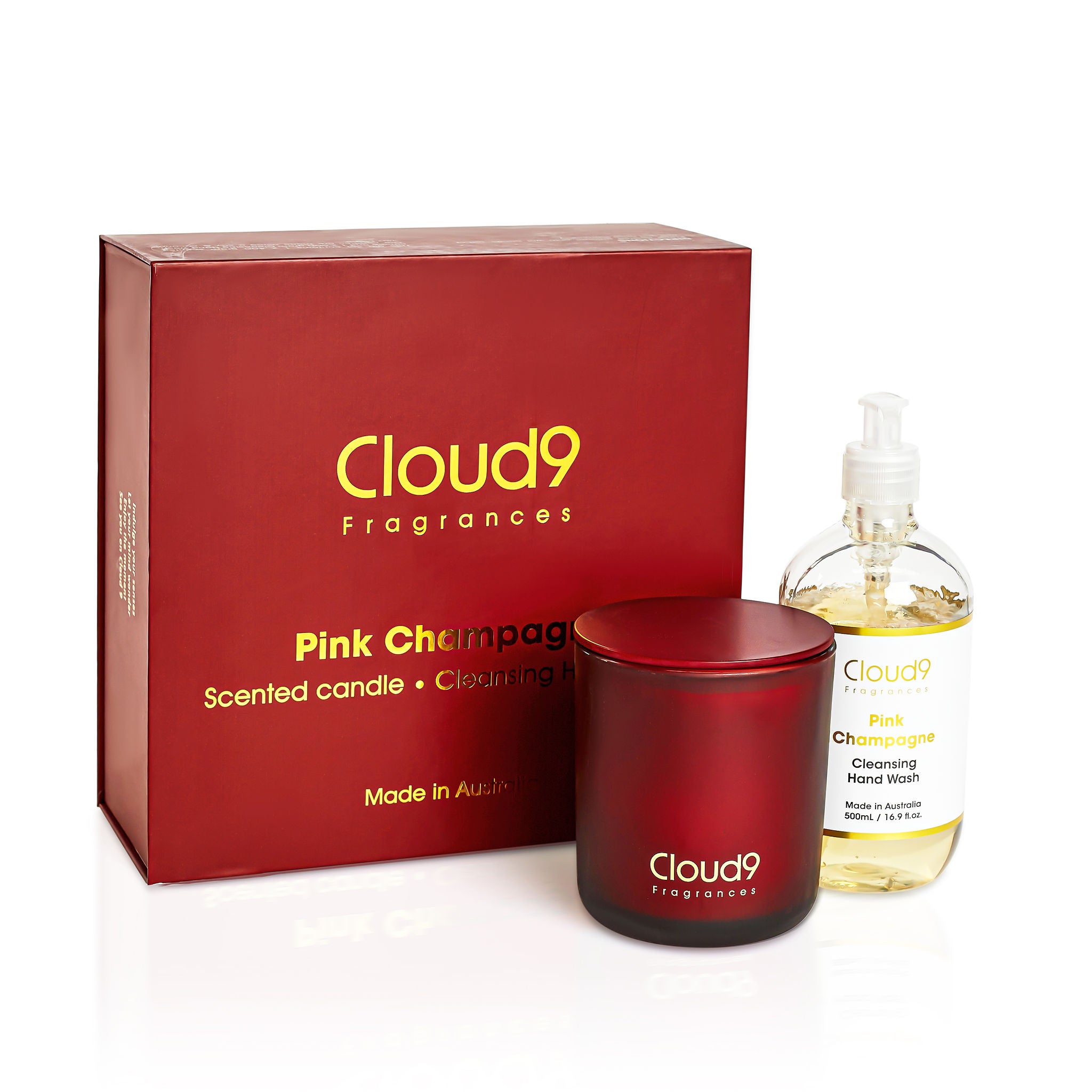 Pink Champagne Candle & Hand Wash Gift Set