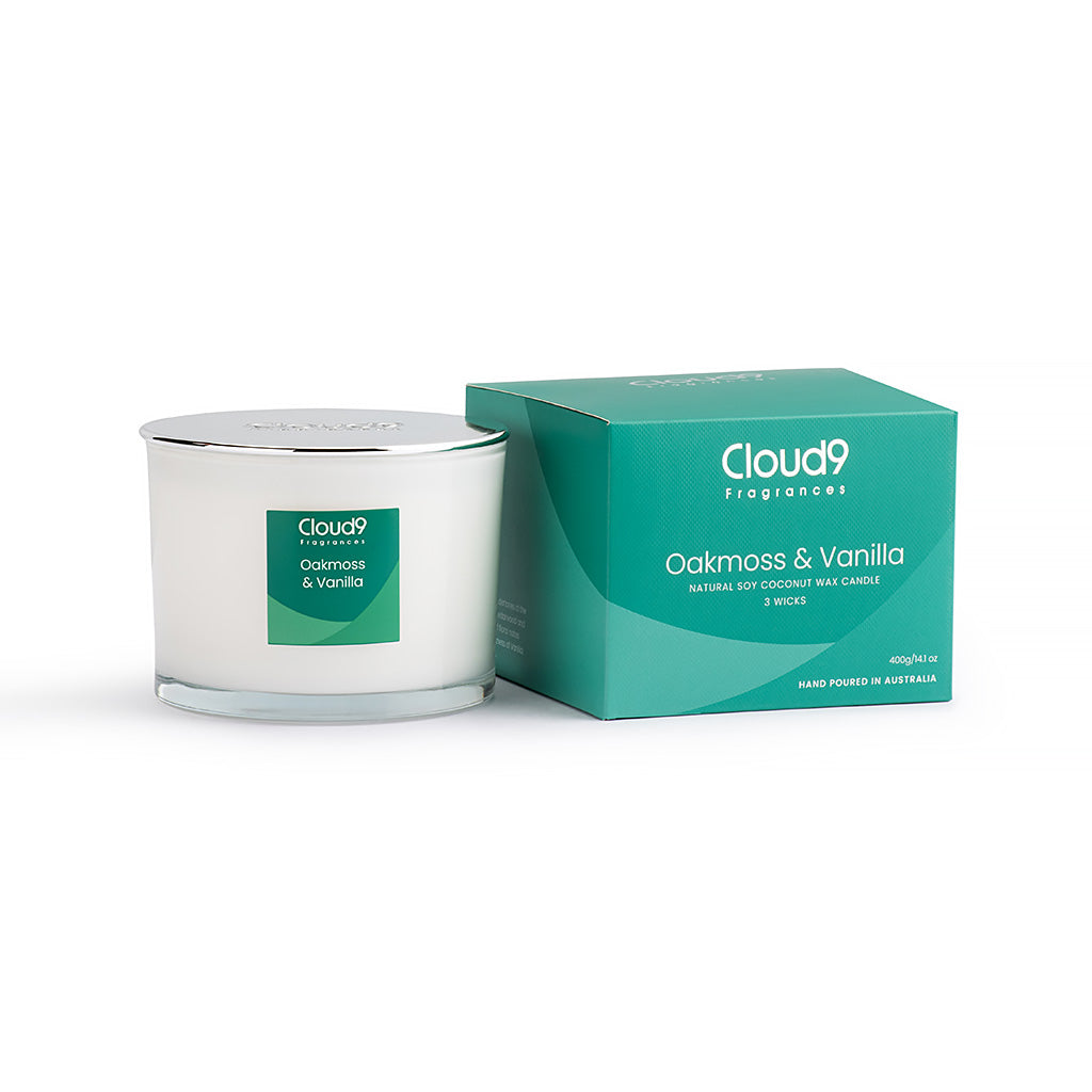 Oakmoss &amp; Vanilla Scented Candle 3 Wick