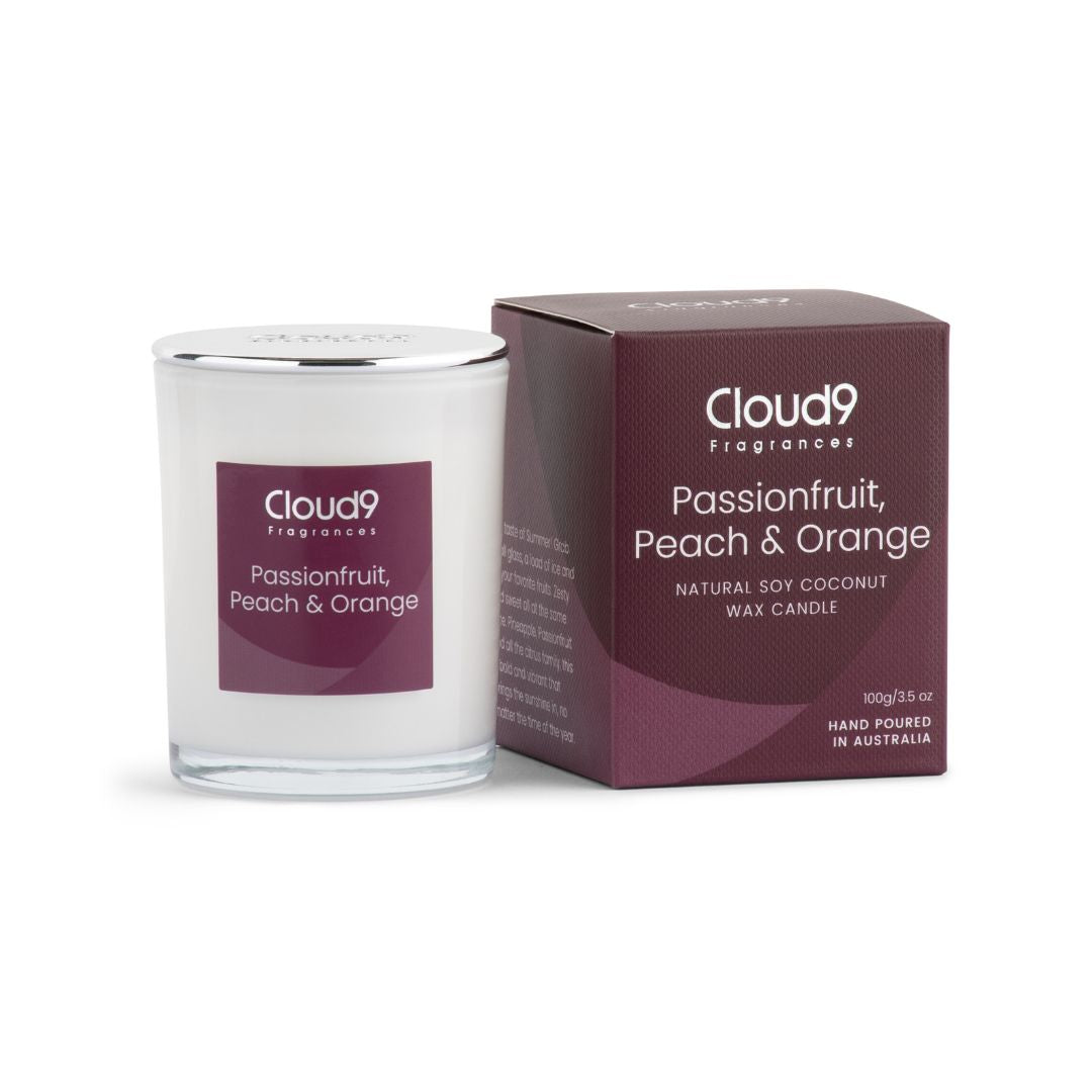 Passionfruit, Peach &amp; Orange Scented Candle Small