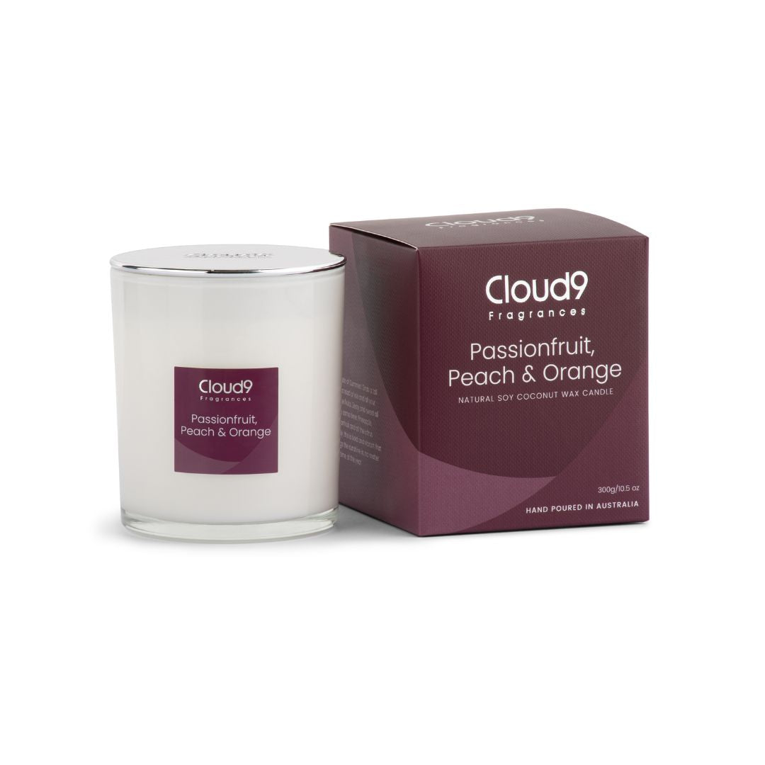 Passionfruit, Peach &amp; Orange Scented Candle