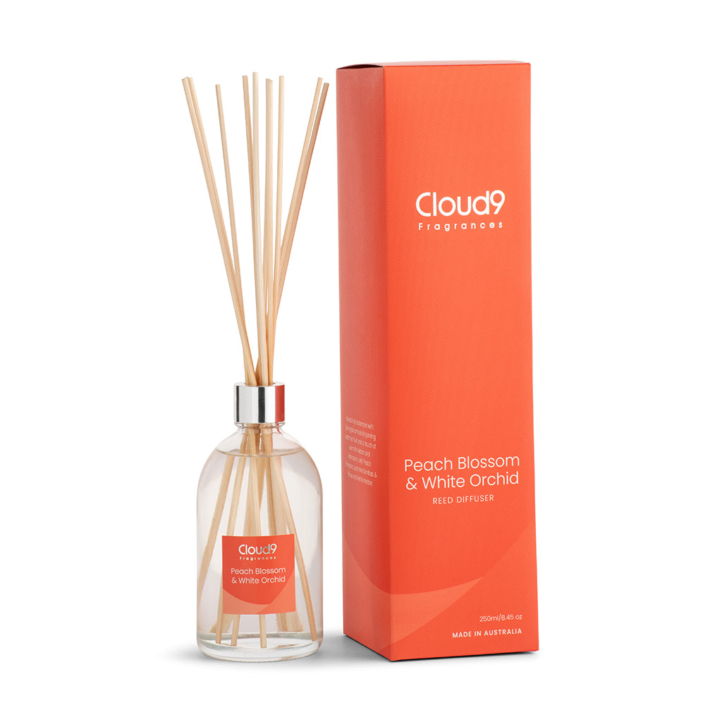 Peach Blossom & White Orchid Reed Diffuser – Cloud Nine Fragrances