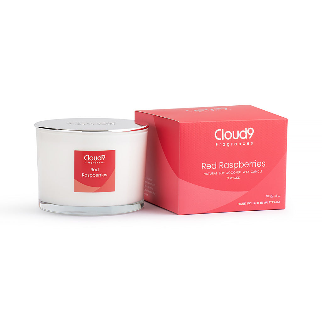 🎁 Red Raspberries Scented Candle 3 Wick (100% off)