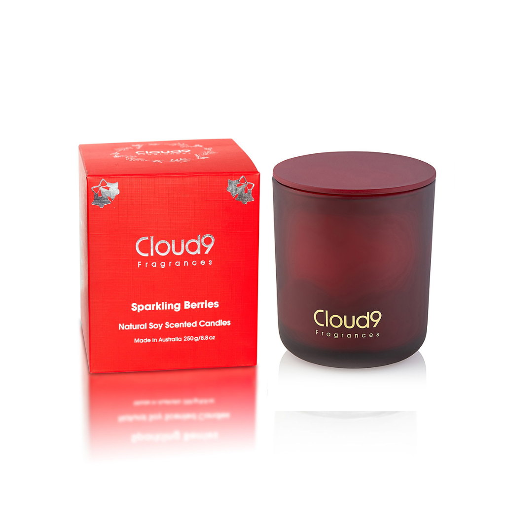 Sparkling Berries Scented Candle Large Red