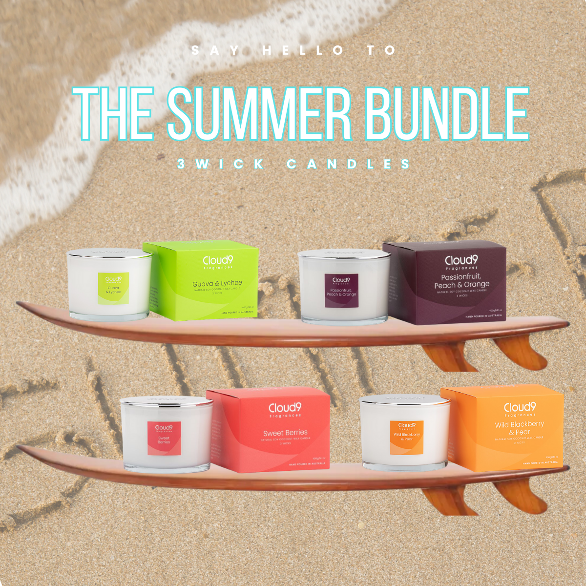 The Summer Bundle Set 3 Wick Candles