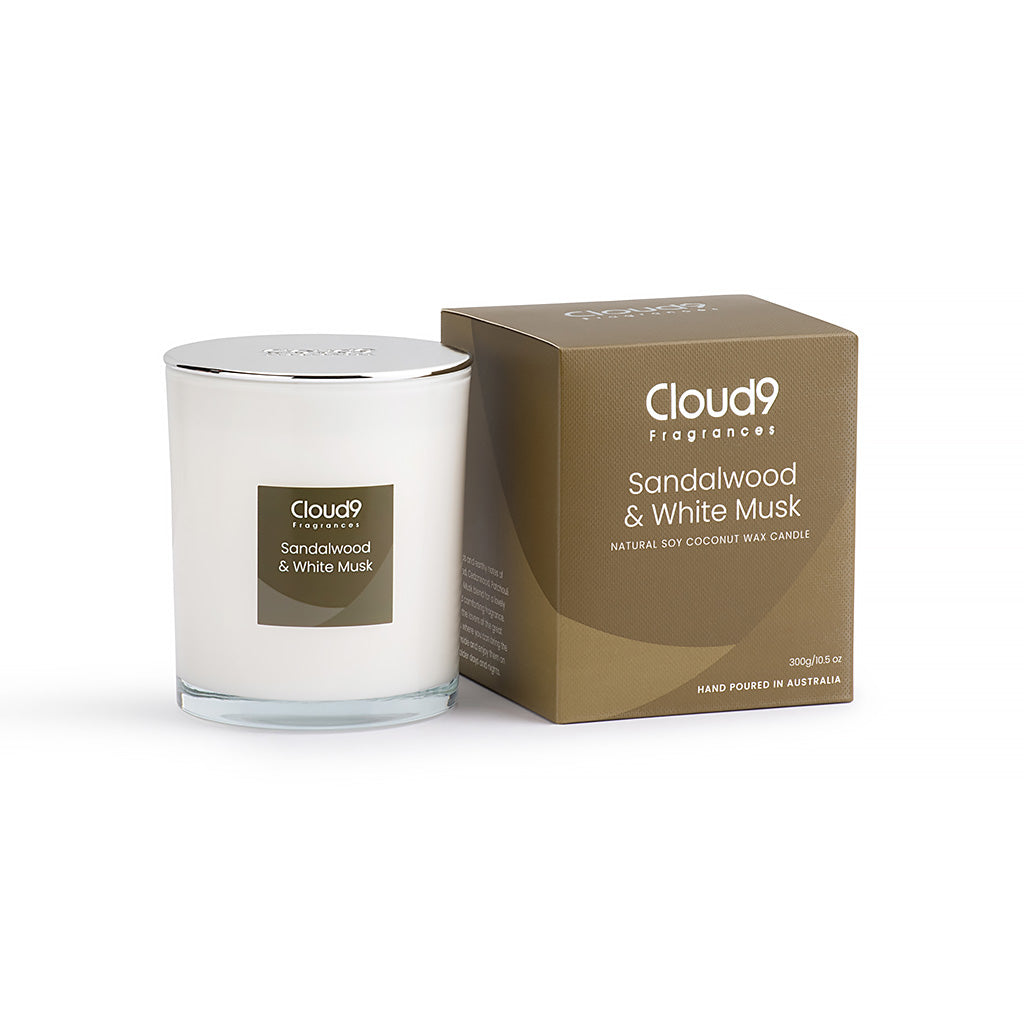 Sandalwood &amp; White Musk Scented Candle