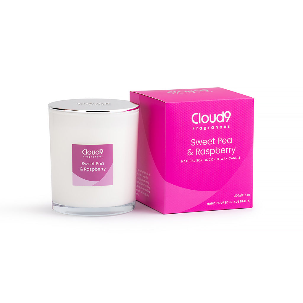 Sweet Pea &amp; Raspberry Scented Candle